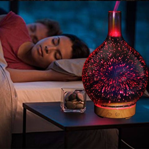 Aromathérapie-Vase diffuseur d'huiles essentielles 7 couleurs en 3D