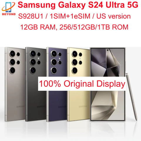 Samsung Galaxy S24 Ultra 5G, USA Version samartphone, 12Go RAM+ 256 Go/512Go ROM, Snapdragon 8, Isabel 3, écran LTPO AMOLED 120Hz, caméra frontale 12MP, 4 caméras arrières 200MP+50MP+10MP+12MP, IP68, nouveau, version 2024 USA, Original