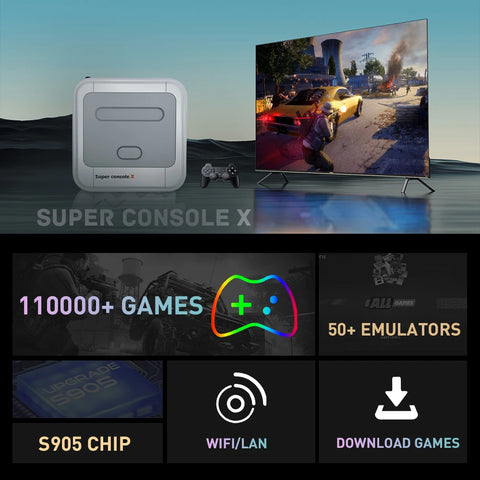 Console de jeux vidéo KINHANK rétro X 4K, TV, manettes 100000 jeux
