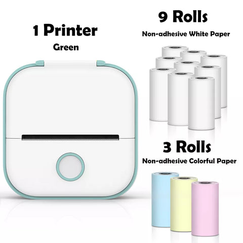 Mini imprimante Phomemo T02 de poche thermique sans fil portable, 1 à 12 rouleaux papier, autocollants, auto-adhésifs, utilisation pour le bricolage, autocollant de journal, standard