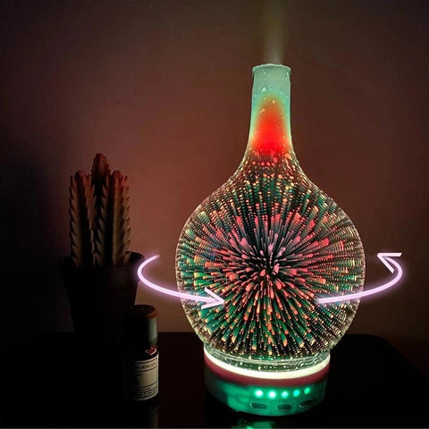 Aromathérapie-Vase diffuseur d'huiles essentielles 7 couleurs en 3D - Express Pickup