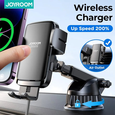 Support Joyroom  de téléphone de voiture infrarouge RGB 15W QI, chargeur sans fil pour iPhone, Xiaomi, Samsung, Huwaei support de voiture, charge rapide, contrôle facile