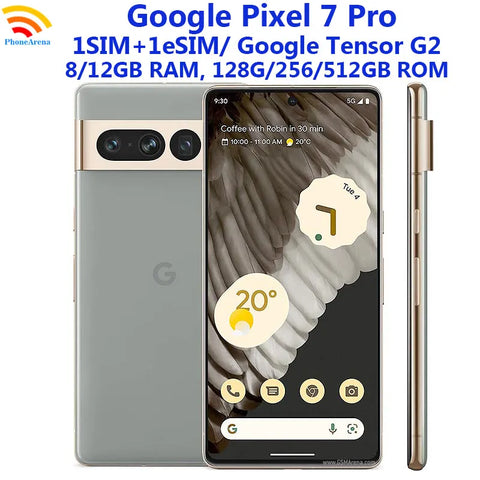 Google Pixel 7 Pro 5G, 12GB RAM, 128GB ROM, écran 6.7" AMOLED NFC, Google Tensor G2 Octa Core, téléphone Android déverouillé, Original Phone