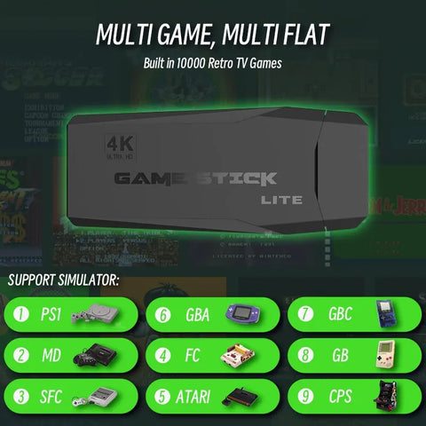 Console de jeux vidéo EOENKK rétro 4K, TV, double manettes, 10000 jeux