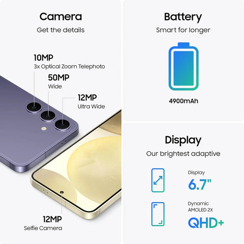 Samsung Galaxy S24 + Plus, smartphone, Snapdragon 8, Isabel 3, 6.7", écran AMOLED 120Hz, appareil photo 50MP, Android 14, téléphone Samsung S24 Plus, AI, Original