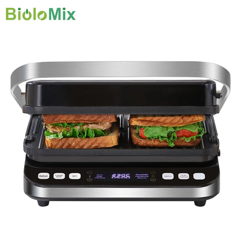 Poêle Plaque Grill à Contact électrique numérique BioloMix 2000W, Barbecue