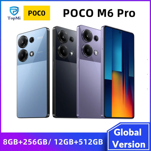 POCO M6 Pro 8Go RAM + 256Go ROM ou 12Go RAM + 512Go ROM, Helio G99 Ultra, résolution 120Hz, écran AMOLED 6.67", 64MP Camera, 67W Turbo, NFC