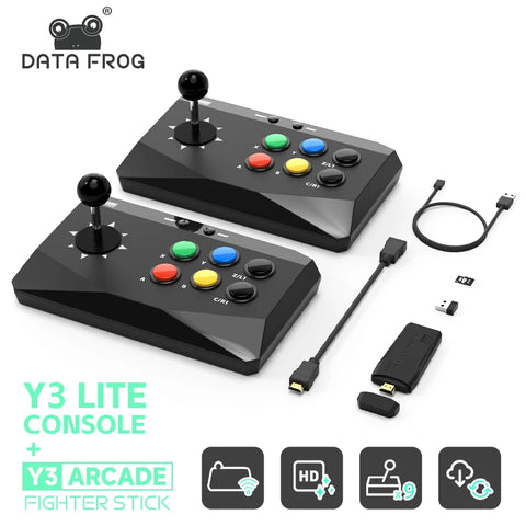 Console de jeux vidéo DATA FROG Y3 Arcade 4K, TV, manettes 10000 jeux