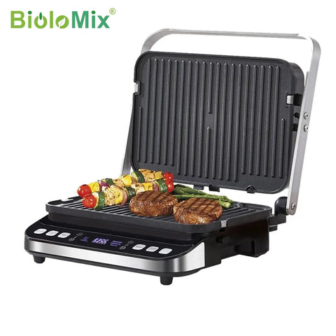 Poêle Plaque Grill à Contact électrique numérique BioloMix 2000W, Barbecue