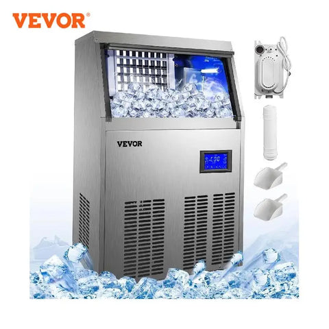 Machine à glaçons commerciale VEVOR pour cafétéria, bar, 40-70kg
